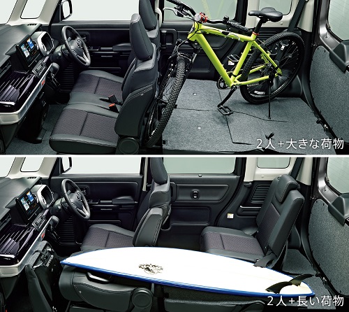 スペーシアカスタムの荷室&座席アレンジ