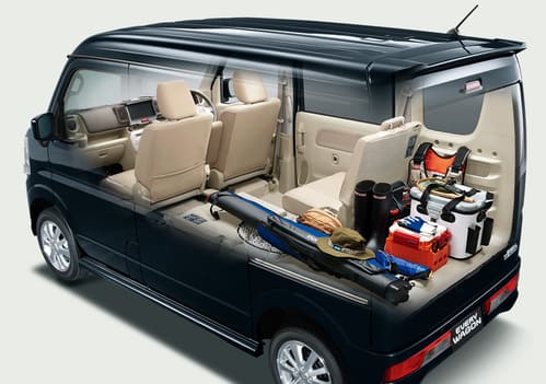 エブリイワゴンの荷室&座席アレンジ4