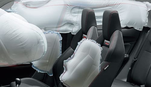 「スズキ セーフティ サポート」装着車はサイドエアバッグやカーテンエアバッグが標準装備 「スズキ セーフティ サポート」装着車はサイドエアバッグやカーテンエアバッグが標準装備